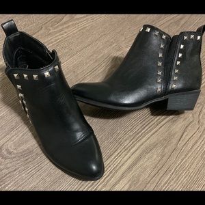 Black Studded Ankle Boots